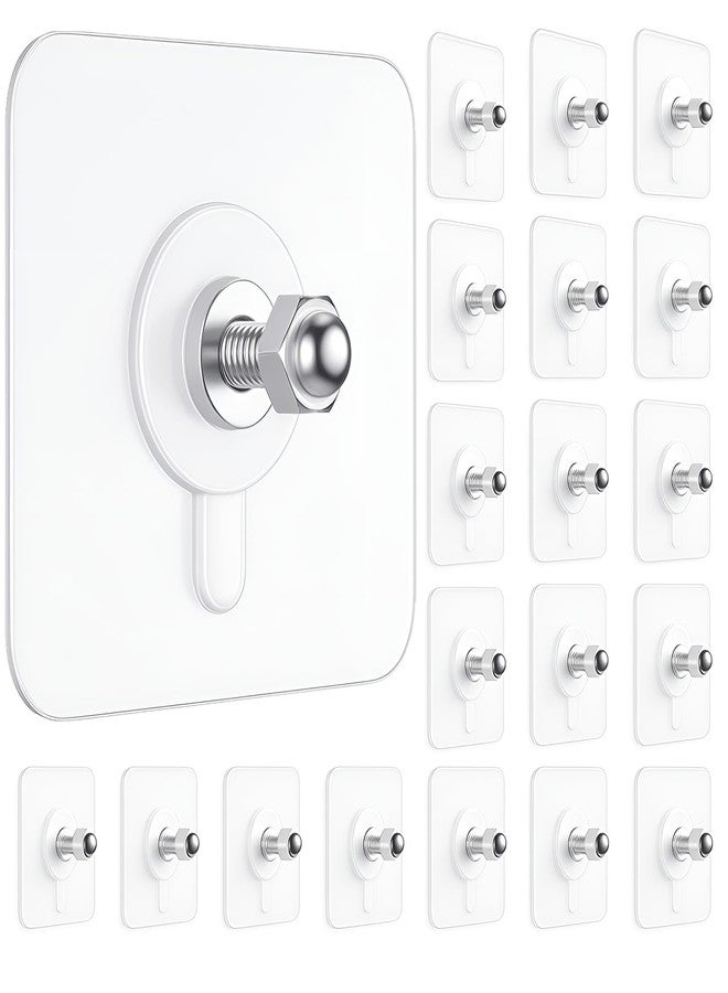 DALUCI 20 Pcs Self Adhesive Screw Hooks for Hanging | Heavy Duty Adhesive Wall Hooks for Wall Heavy Items | Sticker Screw Wall Hook Without Drilling, Nail Free Wall Hooks for Clothes Towels & Home - Image 1